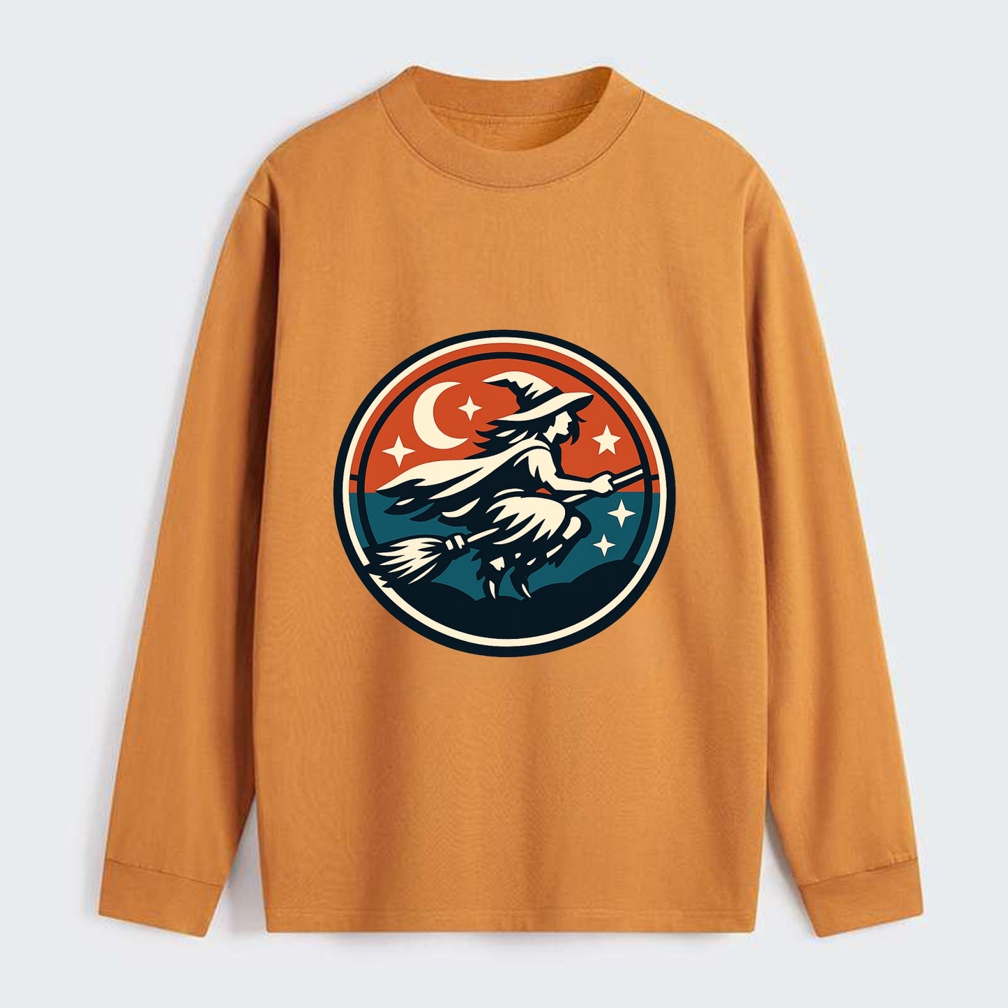 Mystic Night Witch Emblem - Classic Long Sleeve Shirt - Orange