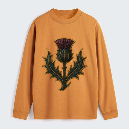 Scottish Thistle  - Classic Long Sleeve Shirt - Orange