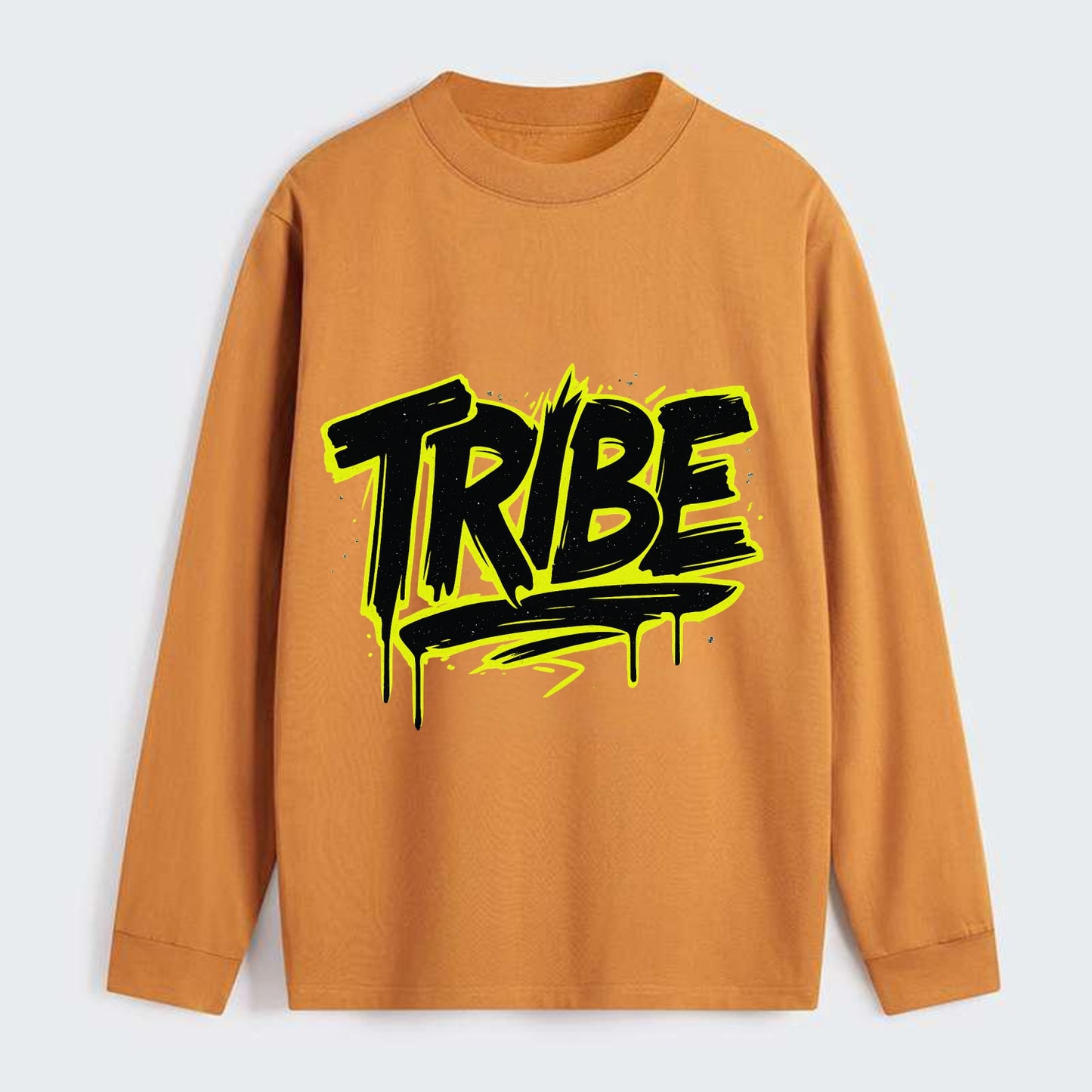 Bold typography design - "TRIBE" - your community, your group - Classic Long Sleeve Shirt - Orange