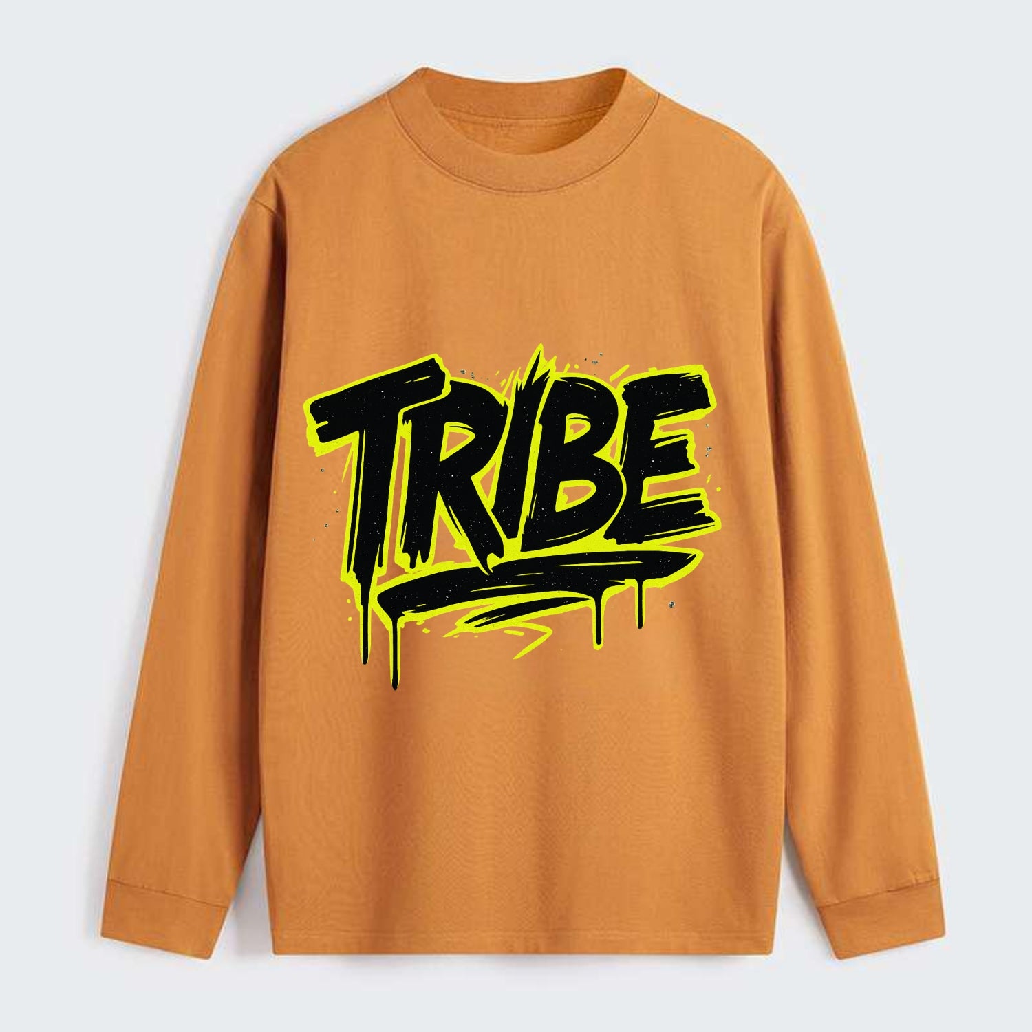 Bold typography design - "TRIBE" - your community, your group - Classic Long Sleeve Shirt - Orange