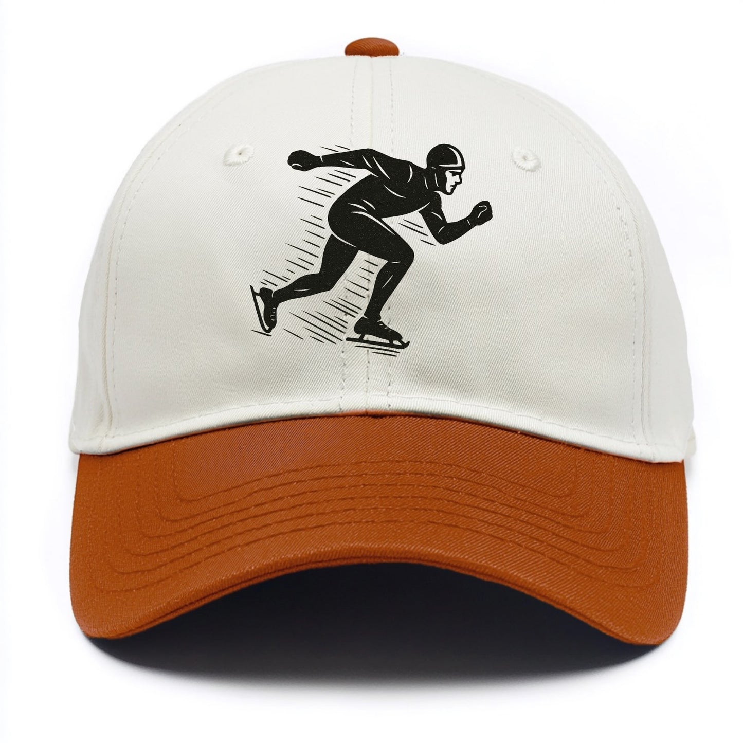Speed skater in racing crouch - Two Tone Cap - Orange