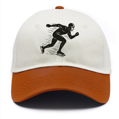 Speed skater in racing crouch - Two Tone Cap - Orange