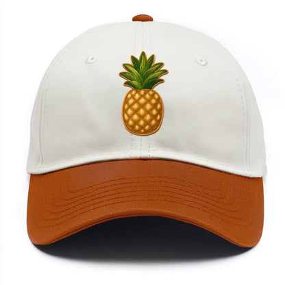 PINEAPPLE CROWN - tropical fruit in yellow and green , hospitality - Two Tone Cap - Orange