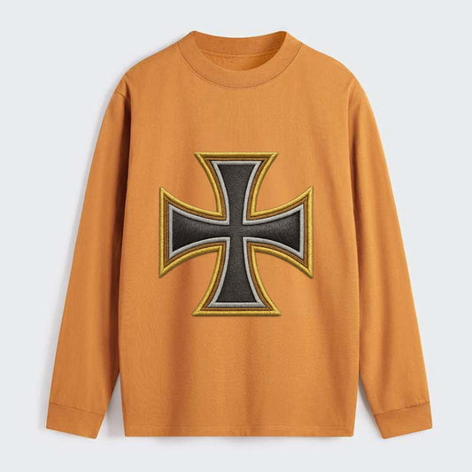 Teutonic Cross  - Classic Long Sleeve Shirt - Orange