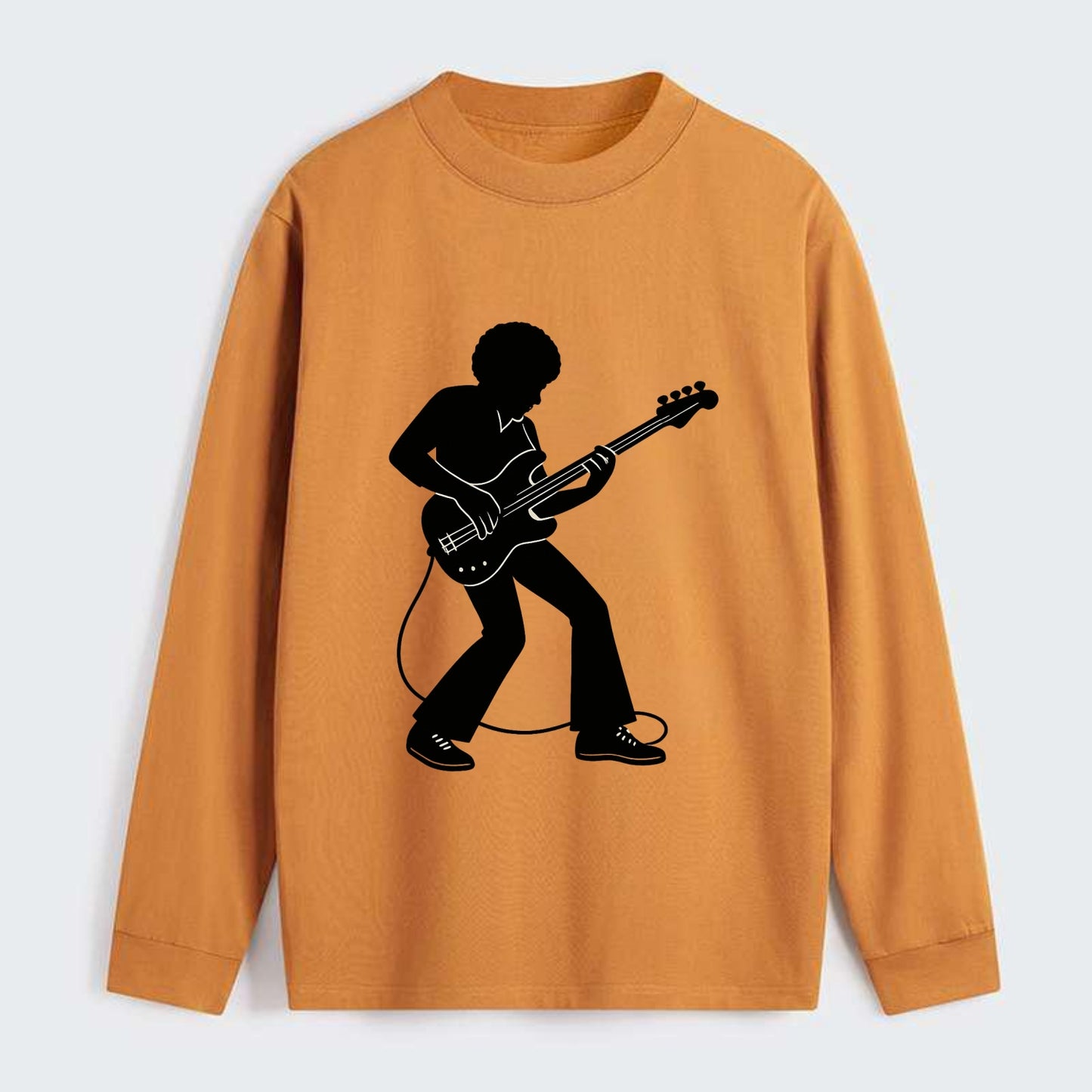 Bass guitarist slap technique - Classic Long Sleeve Shirt - Orange