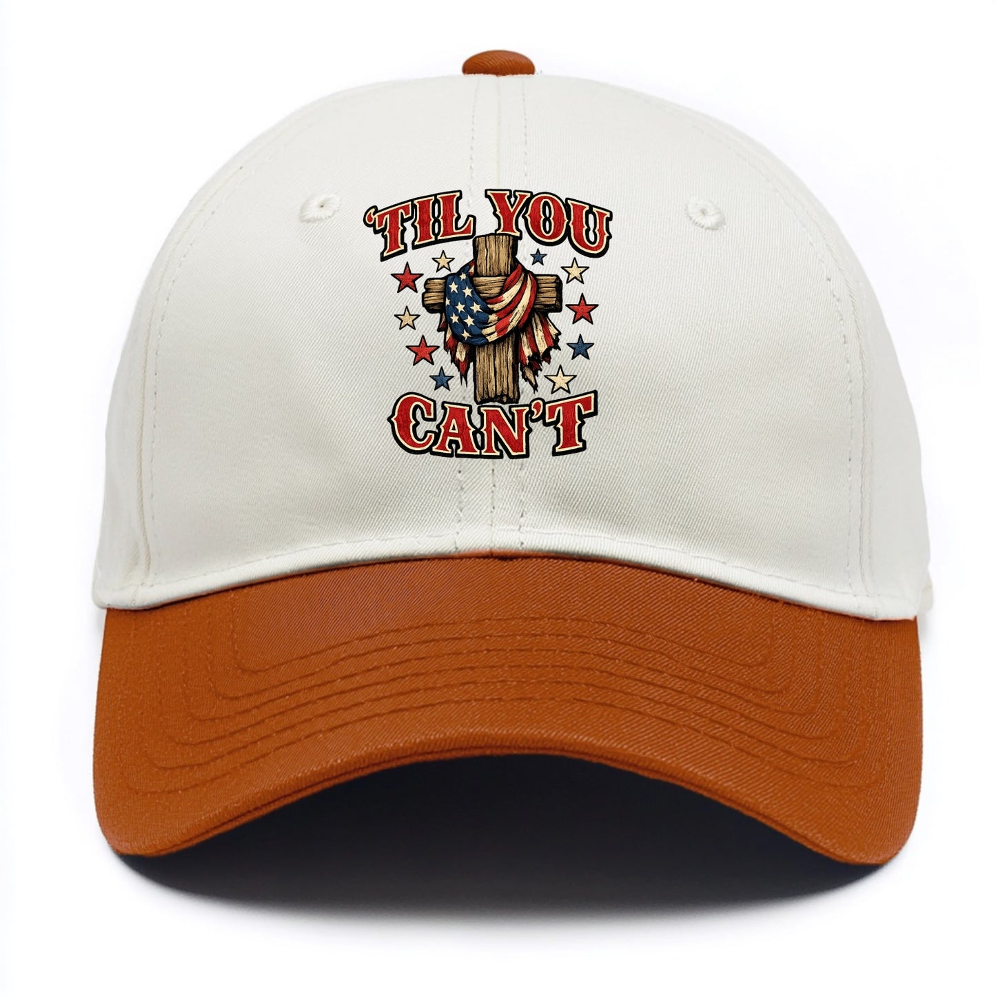 Til You Cant - Flag Cross - Two Tone Cap - Orange