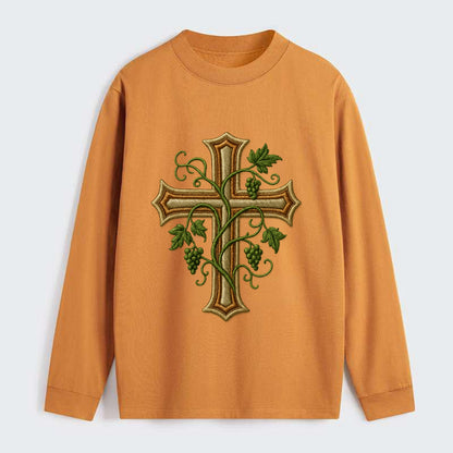 Vine Cross  - Classic Long Sleeve Shirt - Orange