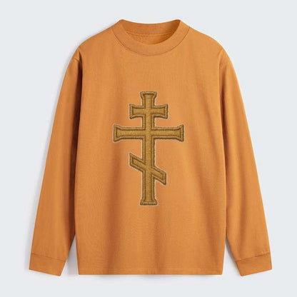 Orthodox Cross  - Classic Long Sleeve Shirt - Orange