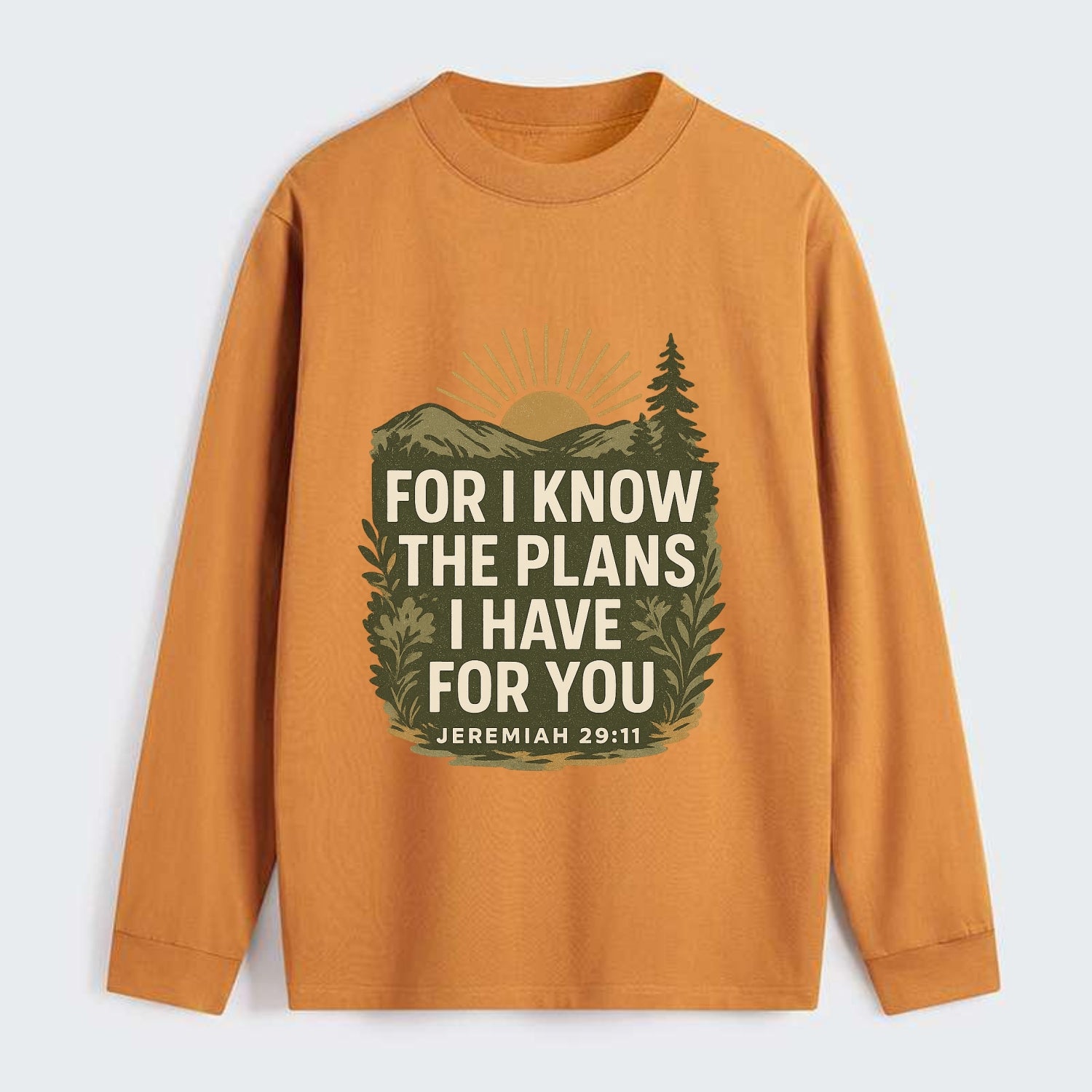 Jeremiah 29:11 Sunrise - Classic Long Sleeve Shirt - Orange
