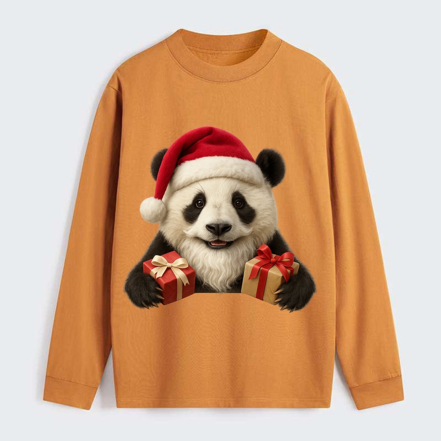 Santa Panda  - Classic Long Sleeve Shirt - Orange