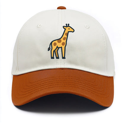 Giraffe - Yellow with brown patches flat side profile - Two Tone Cap - Orange
