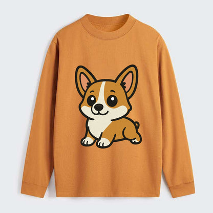 Corgi - Sploot lying position - Classic Long Sleeve Shirt - Orange