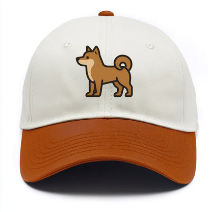 Shiba Inu - Red sesame flat side profile - Two Tone Cap - Orange