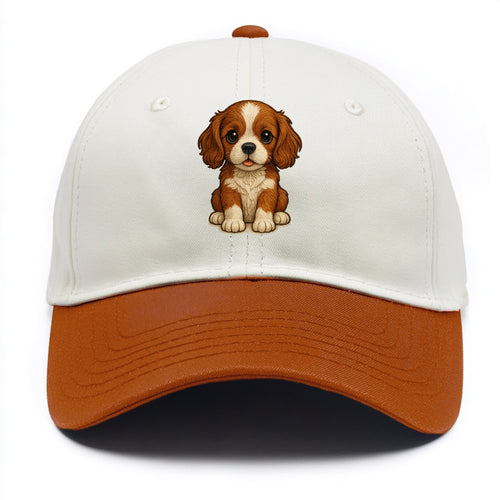 Baby Cavalier King Charles Spaniel Puppy - silky ears, gentle eyes, sweet - Two Tone Cap