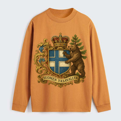 Finland Brown Bear Emblem - Classic Long Sleeve Shirt - Orange