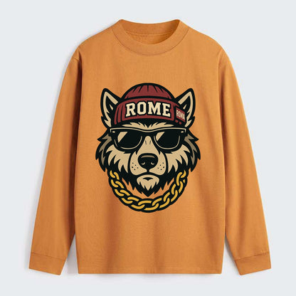 Rome Wolf - Classic Long Sleeve Shirt - Orange