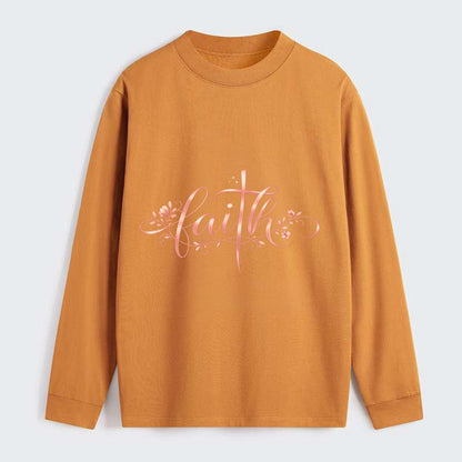Faith - Classic Long Sleeve Shirt - Orange