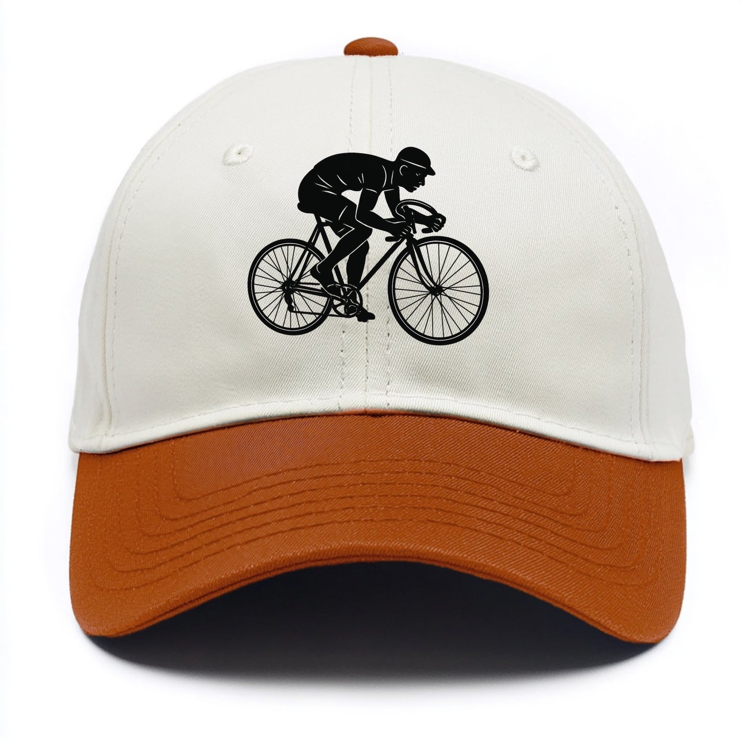 Cyclist sprinting in racing position - Two Tone Cap - Orange