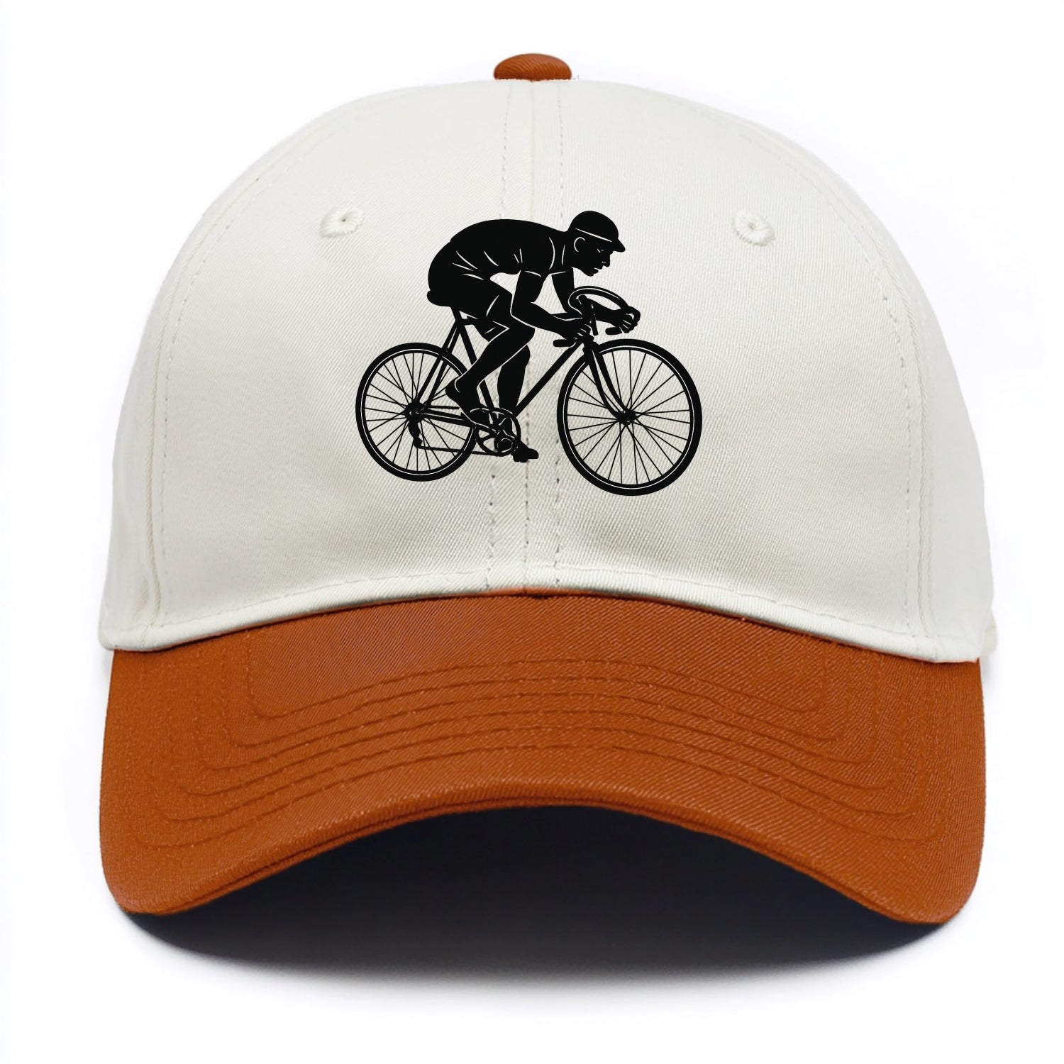 Cyclist sprinting in racing position - Two Tone Cap - Orange