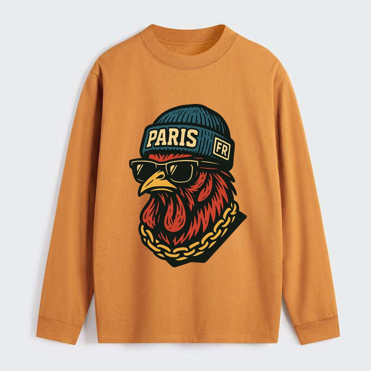 Paris Rooster - Classic Long Sleeve Shirt - Orange