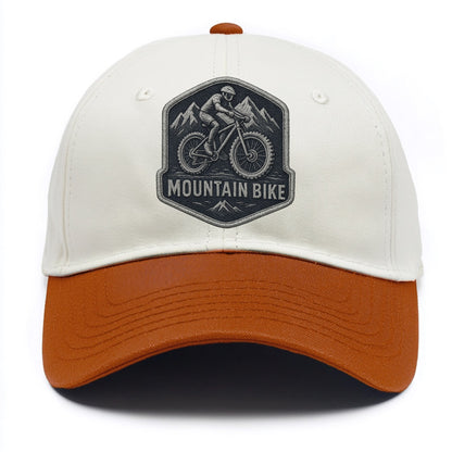 Mountain bike with rugged tires - cyclist badge - Two Tone Cap - Orange