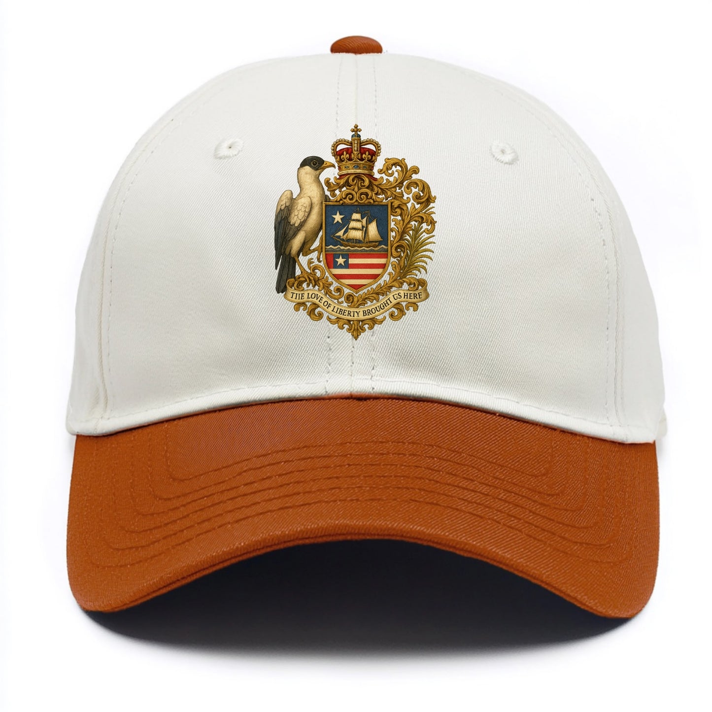 Liberia Pepper Bird Emblem  - Two Tone Cap - Orange