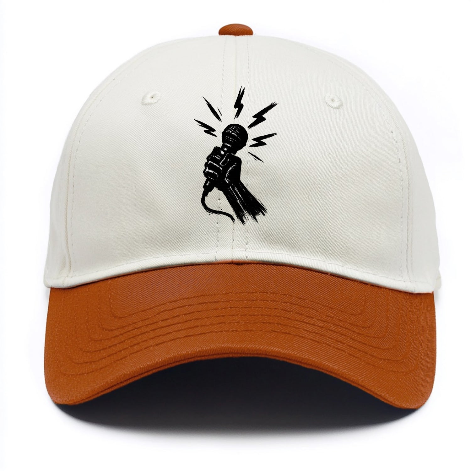 Microphone with sound waves - freedom of speech ink art - Two Tone Cap - Orange
