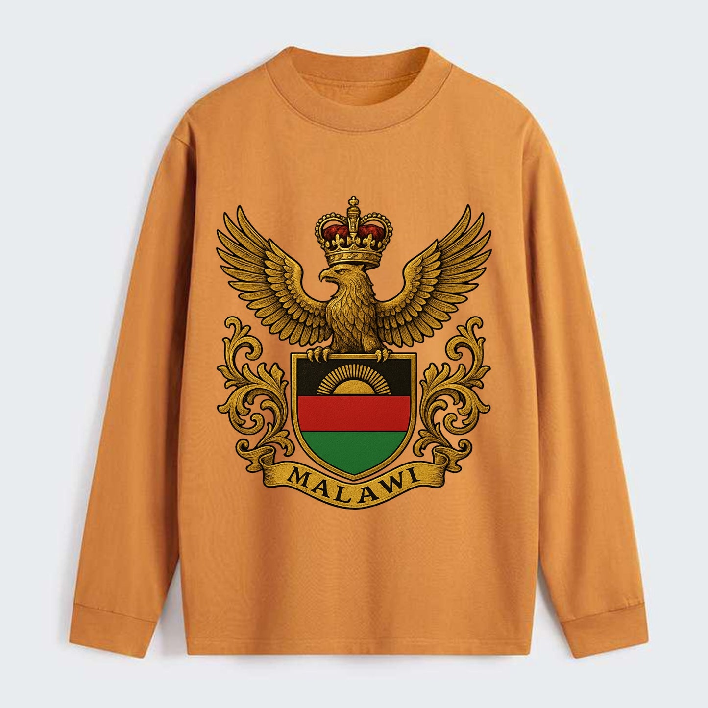 Malawi Royal Logo  - Classic Long Sleeve Shirt - Orange