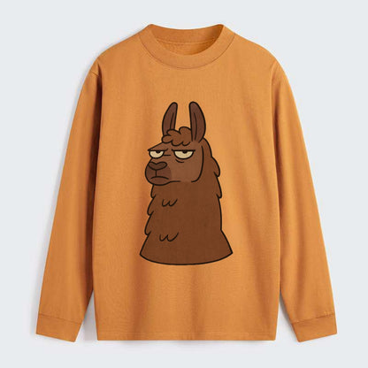 The Llama Judging Silently - Classic Long Sleeve Shirt - Orange