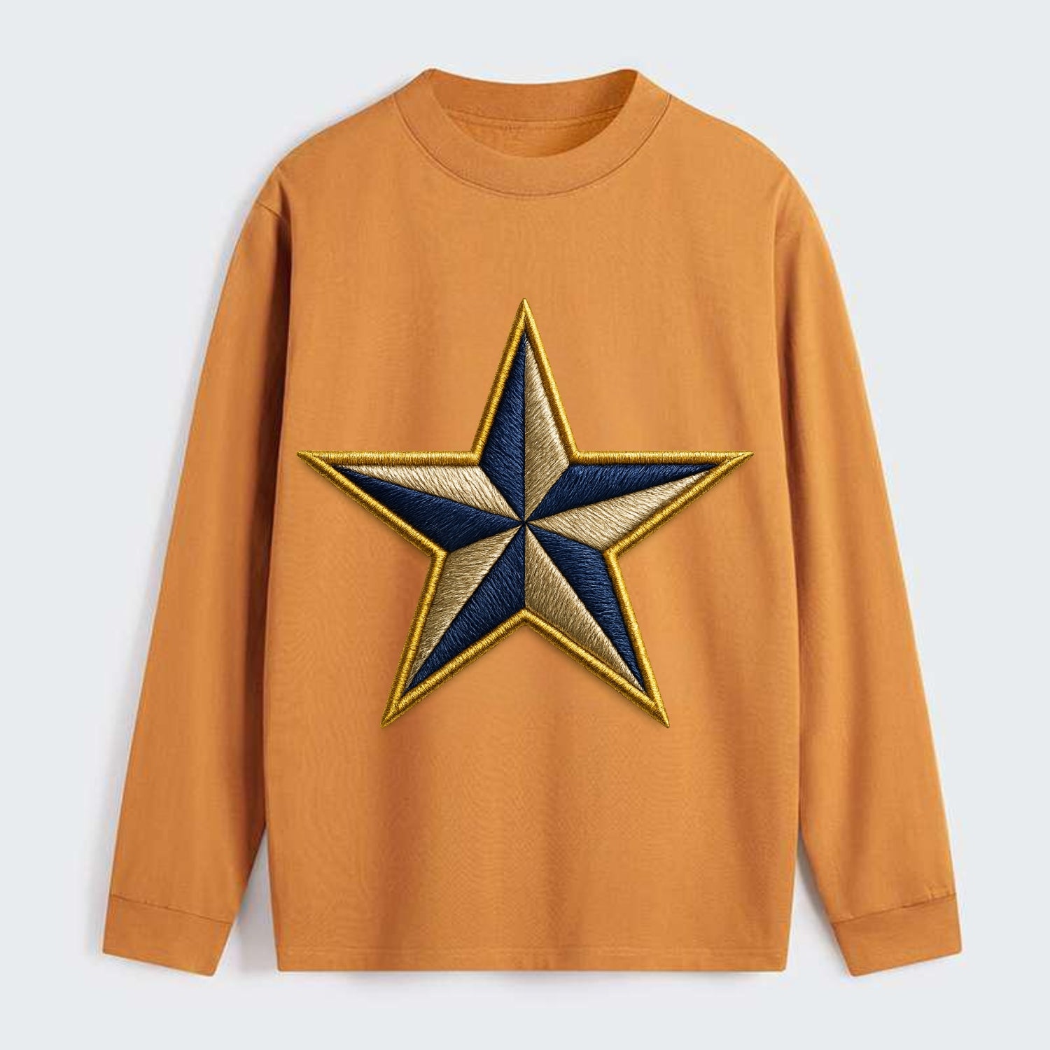 Nautical Star  - Classic Long Sleeve Shirt - Orange