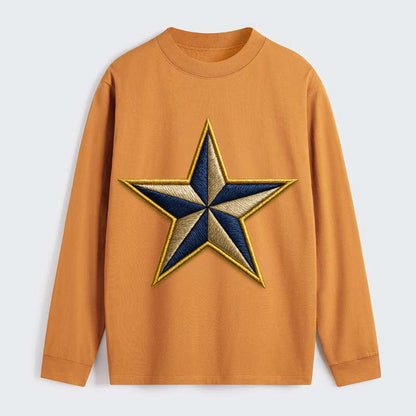 Nautical Star  - Classic Long Sleeve Shirt - Orange