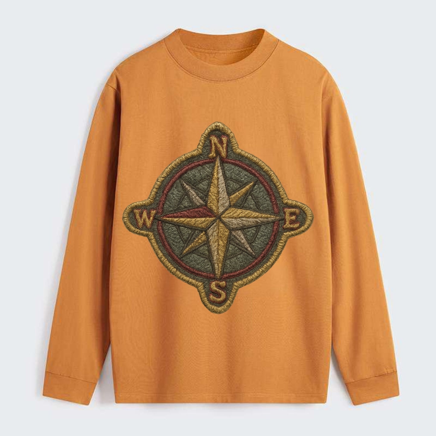Compass rose with cardinal directions - explorer symbol - Classic Long Sleeve Shirt - Orange