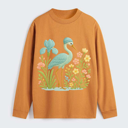Mint Crane - Classic Long Sleeve Shirt - Orange