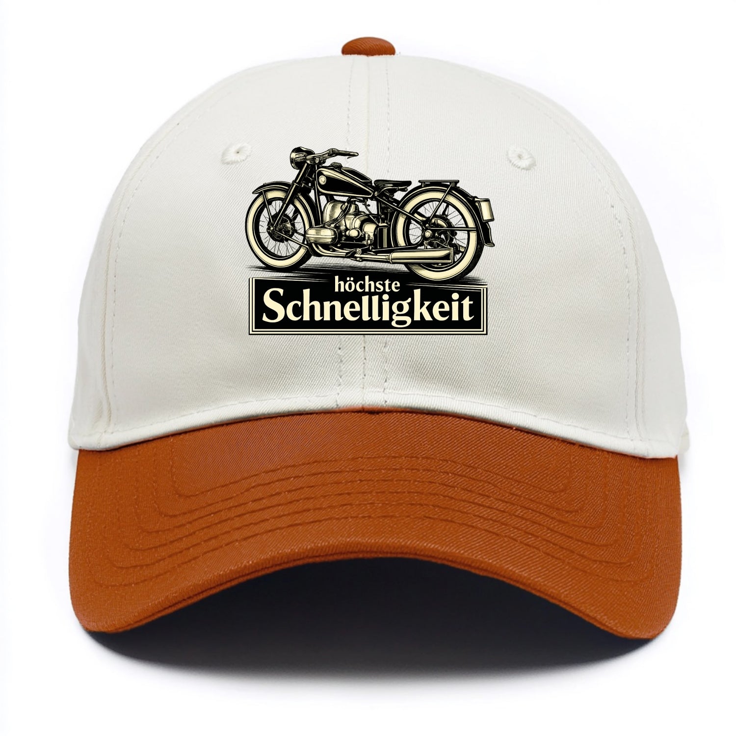German Speed Motorcycle - Two Tone Cap - Orange