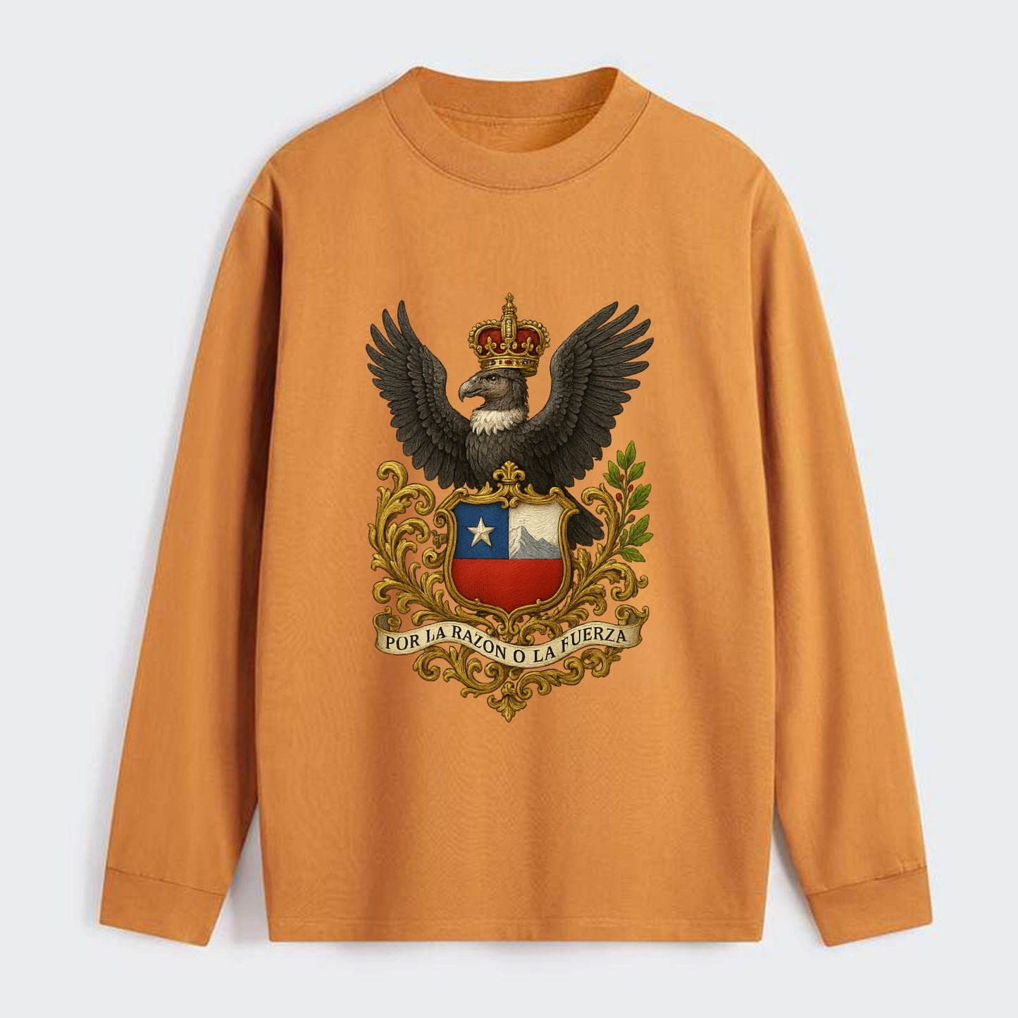 Chile Andean Condor Emblem - Classic Long Sleeve Shirt - Orange