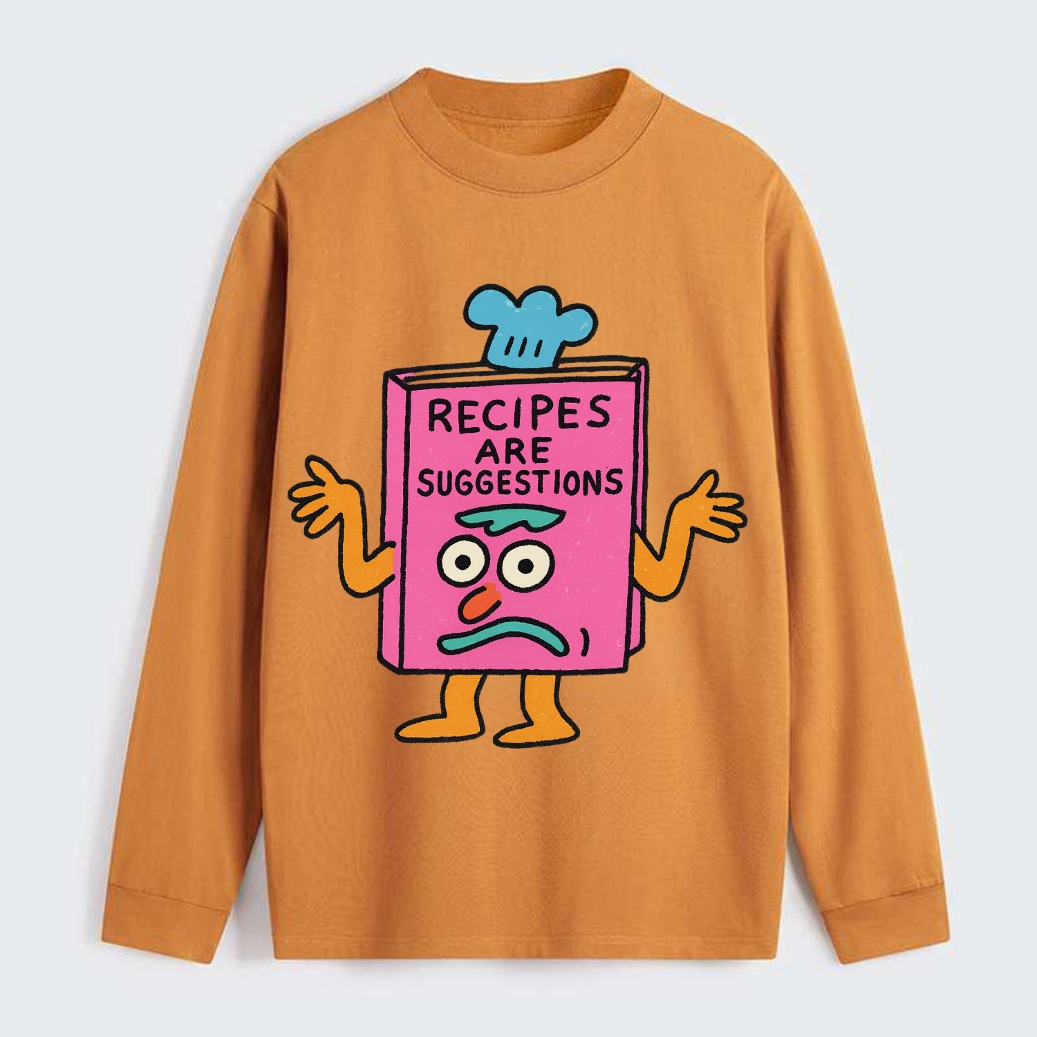 RECIPES ARE SUGGESTIONS | Cookbook shrugging - Classic Long Sleeve Shirt - Orange
