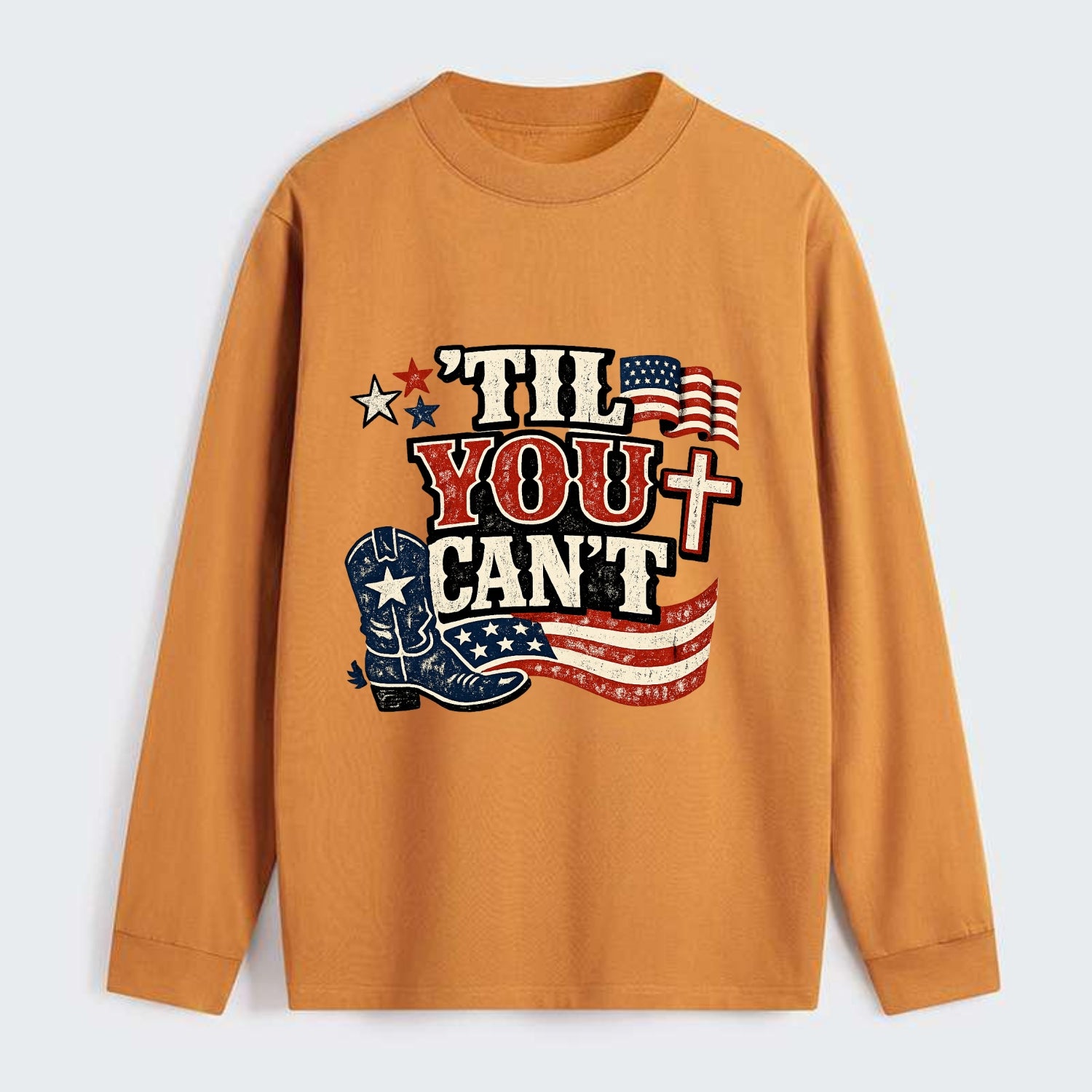 Til You Cant - Patriot Cross - Classic Long Sleeve Shirt - Orange