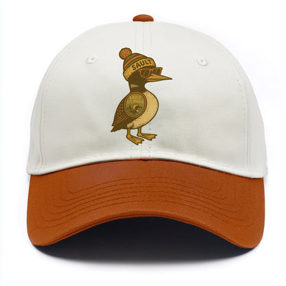 Sault Ste Marie Loon wearing Sault beani - Two Tone Cap - Orange