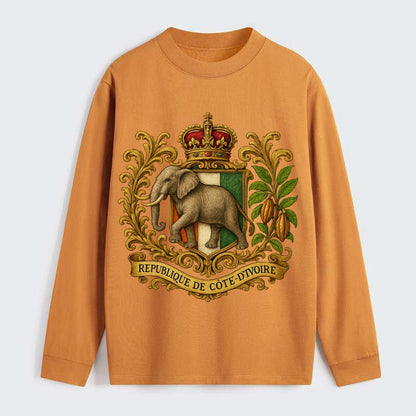 Ivory Coast Heritage Badge - Classic Long Sleeve Shirt - Orange
