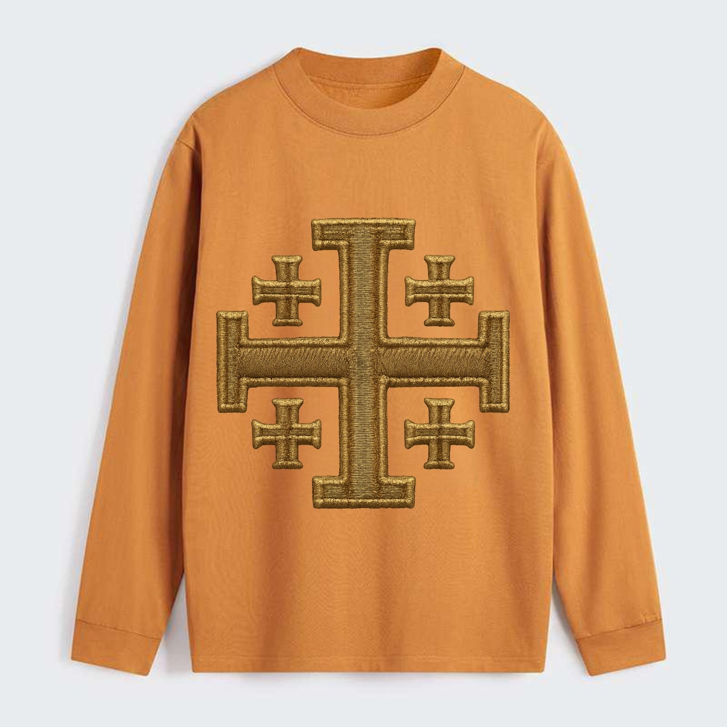 Jerusalem Cross  - Classic Long Sleeve Shirt - Orange