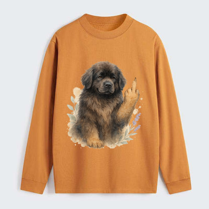 Newfoundland fluffy bear-like with webbed paws, massive gentle paw up - Classic Long Sleeve Shirt - Orange