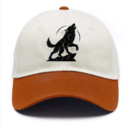 Wolf howling at full moon - Two Tone Cap - Orange