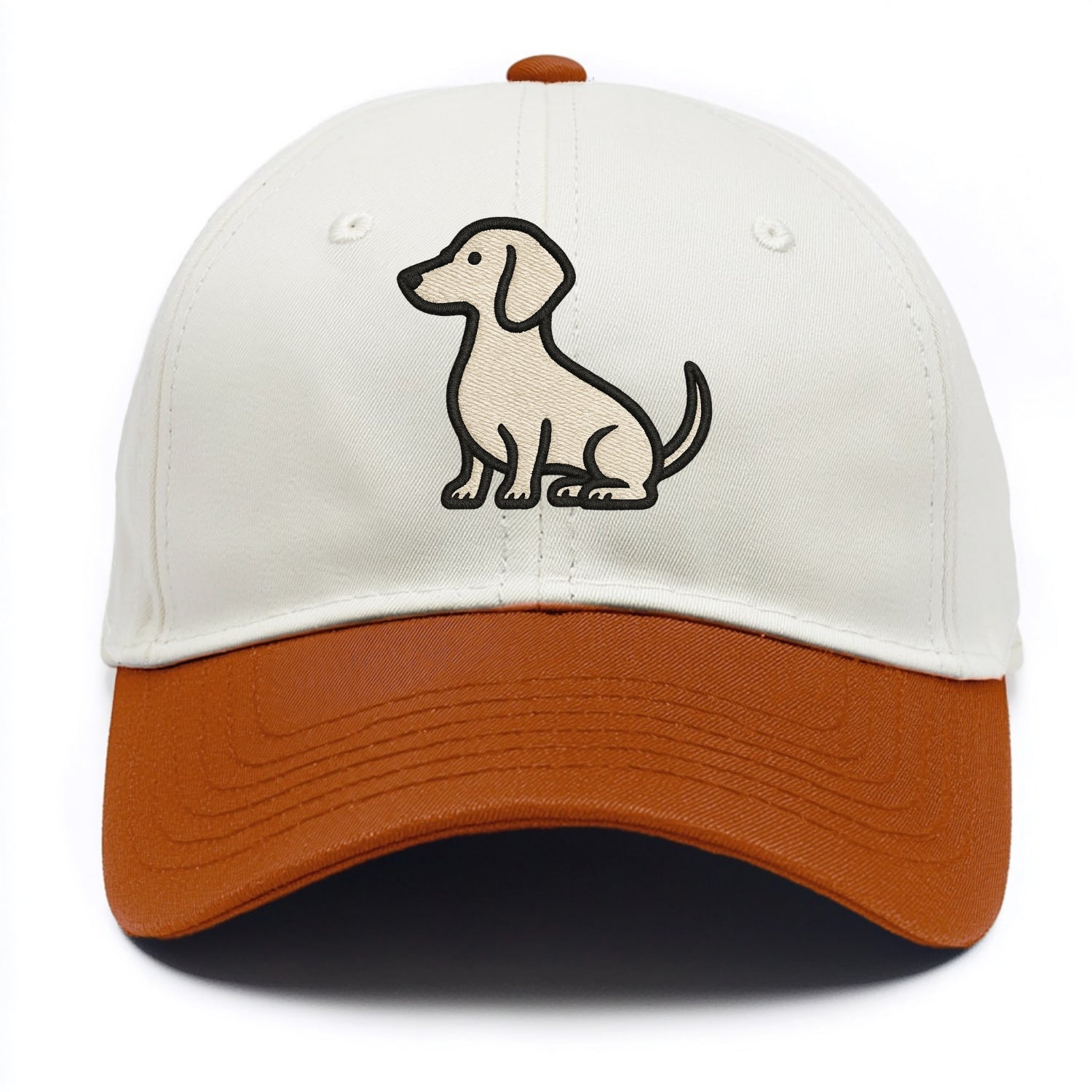 Dachshund - Long body profile view - Two Tone Cap - Orange