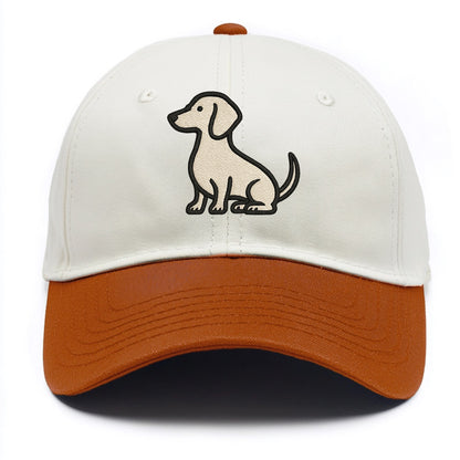 Dachshund - Long body profile view - Two Tone Cap - Orange