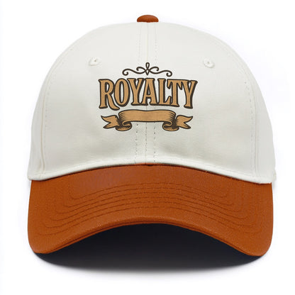 Bold typography design - "ROYALTY" - regal bearing, noble spirit - Two Tone Cap - Orange