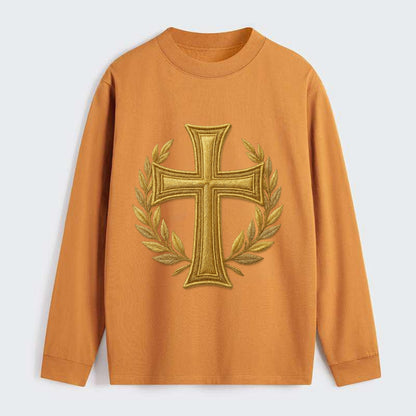 Victory Cross  - Classic Long Sleeve Shirt - Orange