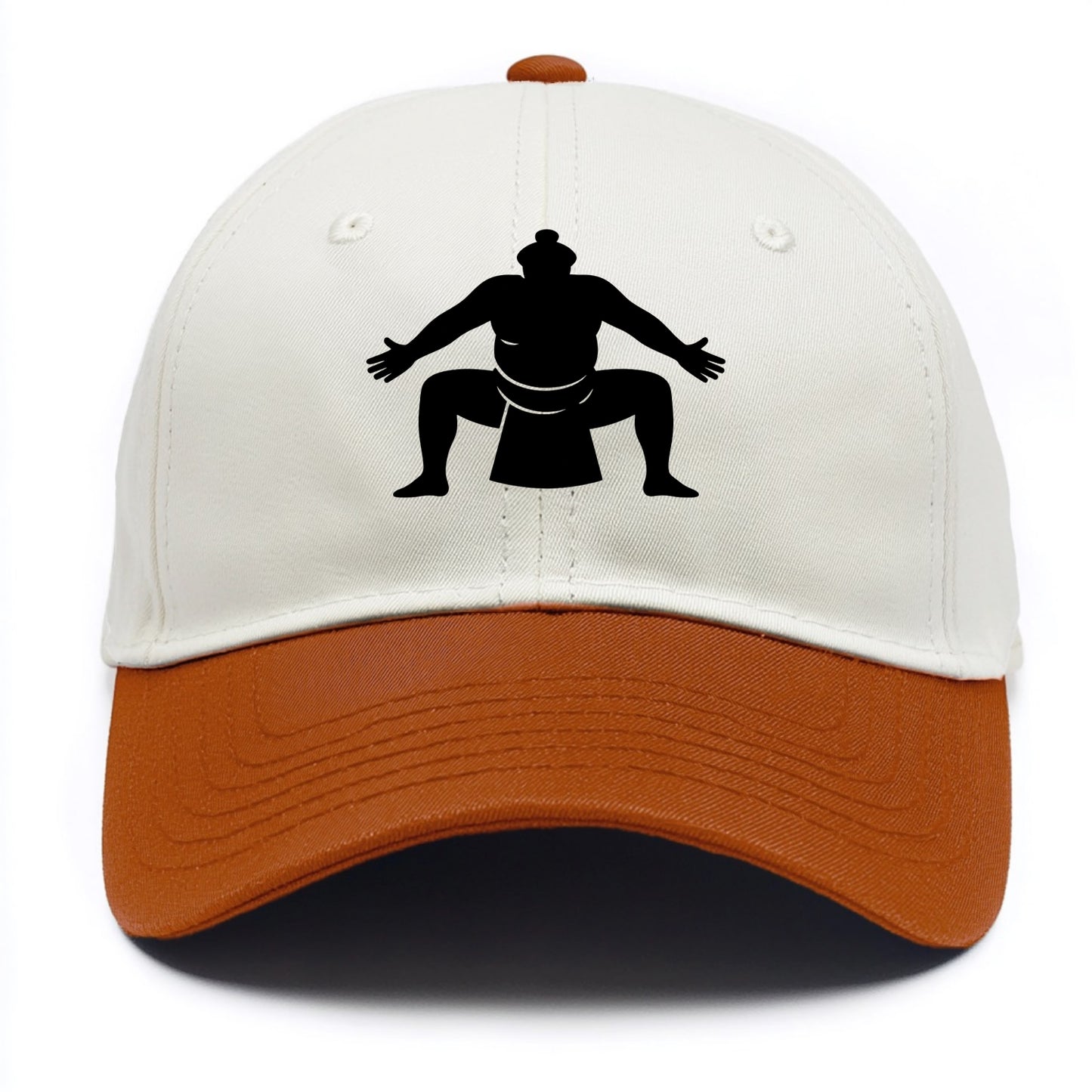 Japanese sumo wrestler ceremonial stance - Two Tone Cap - Orange