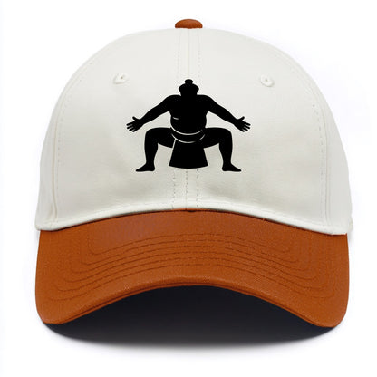 Japanese sumo wrestler ceremonial stance - Two Tone Cap - Orange