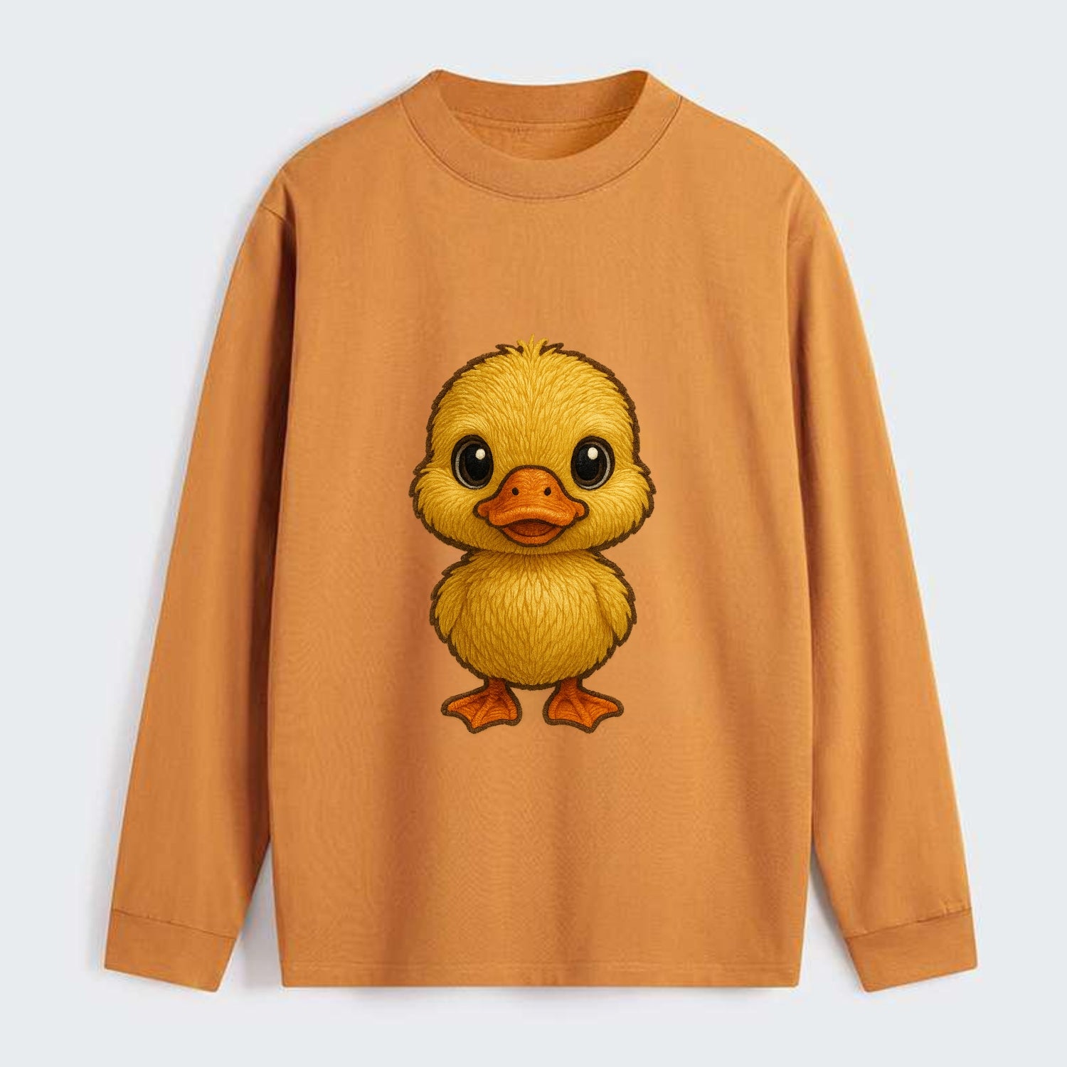 Baby Duck Duckling - yellow fluffy, orange beak, bright eyes, - Classic Long Sleeve Shirt - Orange