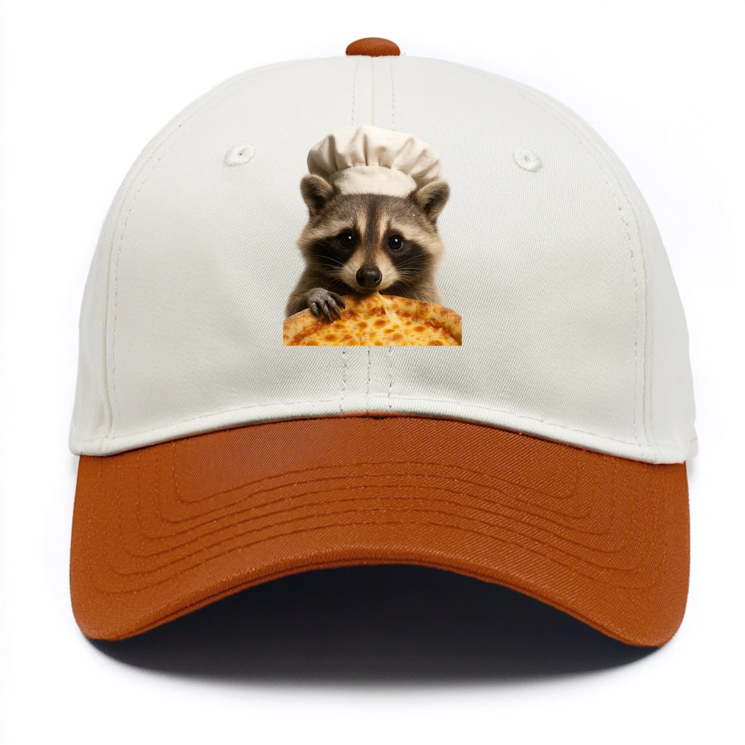 Pizza Dad Raccoon  - Two Tone Cap - Orange